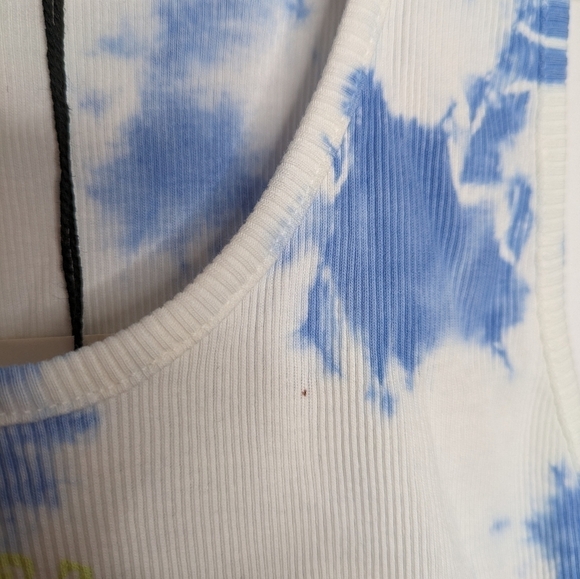 Daydreamer La Eye Tie Dye Ribbed Tank In Periwinkle Cloud NEW Size M - Picture 5 of 7